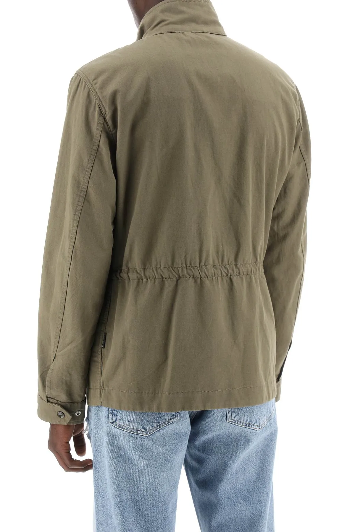 "field jacket in cotton and linen blend"