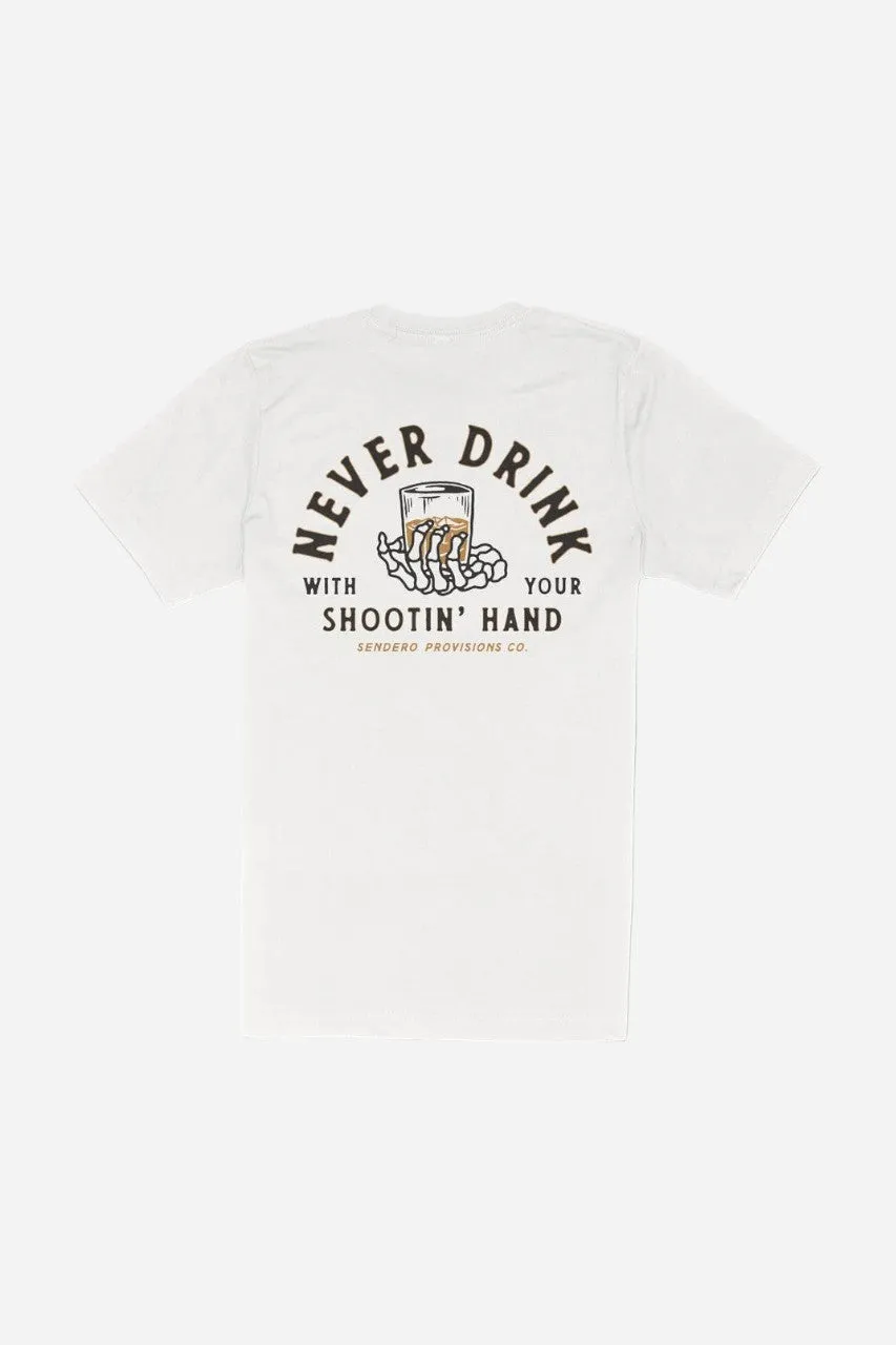 Sendero Provisions Shootin' Hand Tee in Vintage White