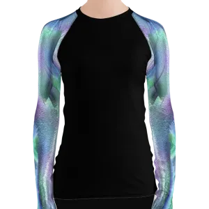 Shimmering Mermaid Tail Women's Rash Guard (Warehouse)