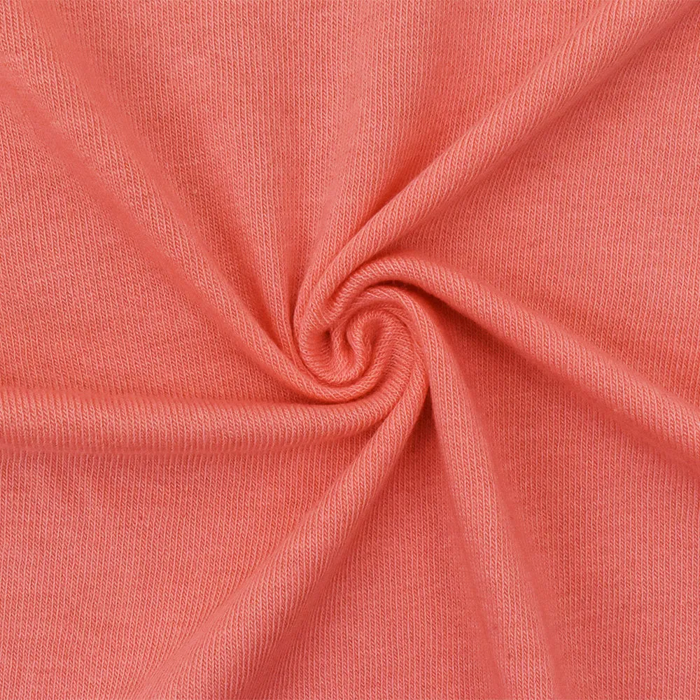 Soft Coral Pink Solid Stretch Rayon Jersey Knit Fabric