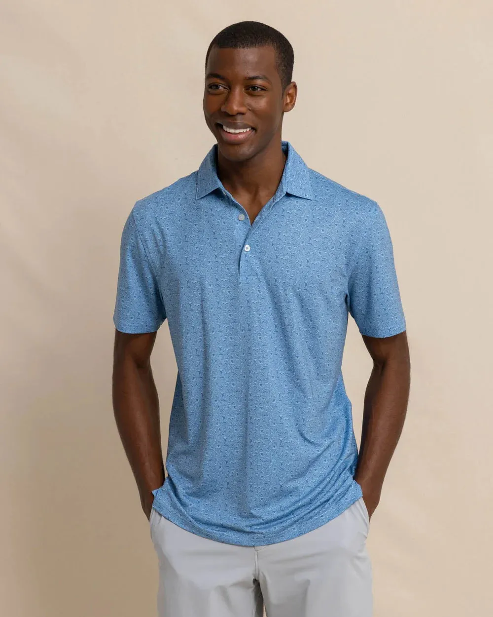 Southern Tide Driver Let's Go Clubbing Printed Polo