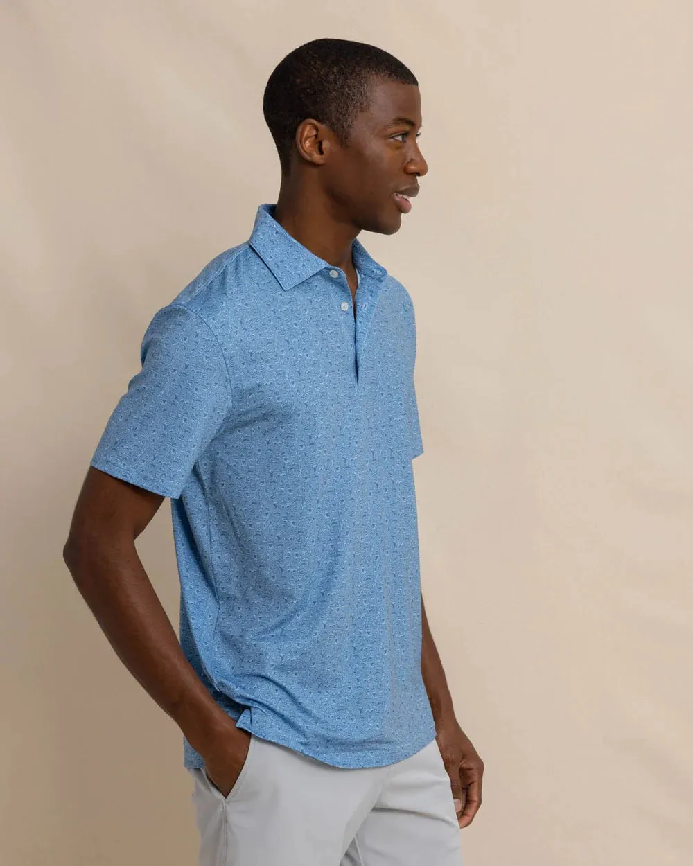 Southern Tide Driver Let's Go Clubbing Printed Polo