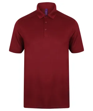 Stretch polo shirt with wicking finish (slim fit) | Burgundy