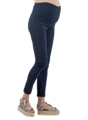 Super Comfortable Skinny Maternity Trousers in Bengaline - Blue