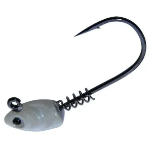 Superline Swim Bait Head Hook - Size 4-0, 1-8 oz, Pearl White, Per 3