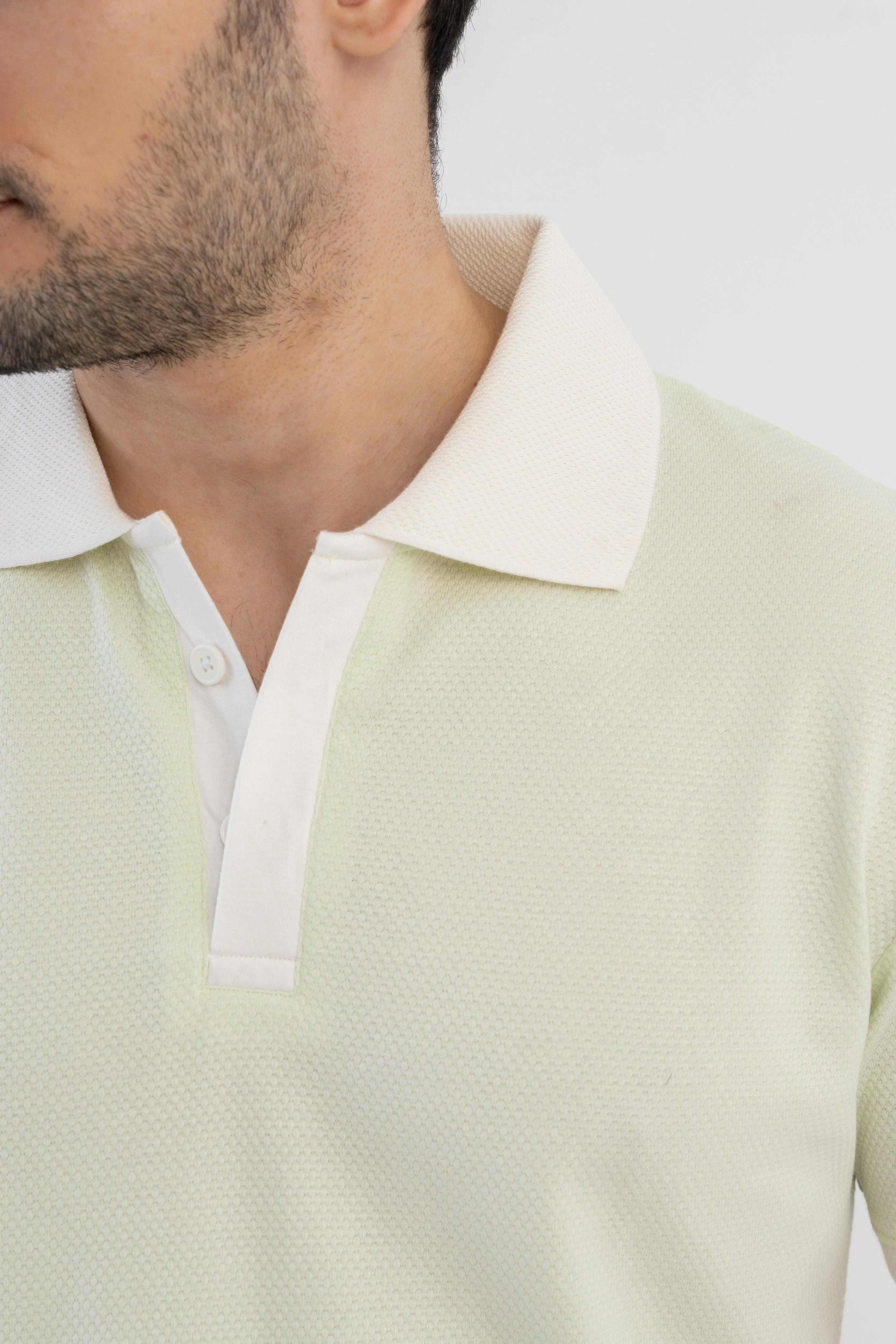 Textured Harmony Polo In Cool Mint