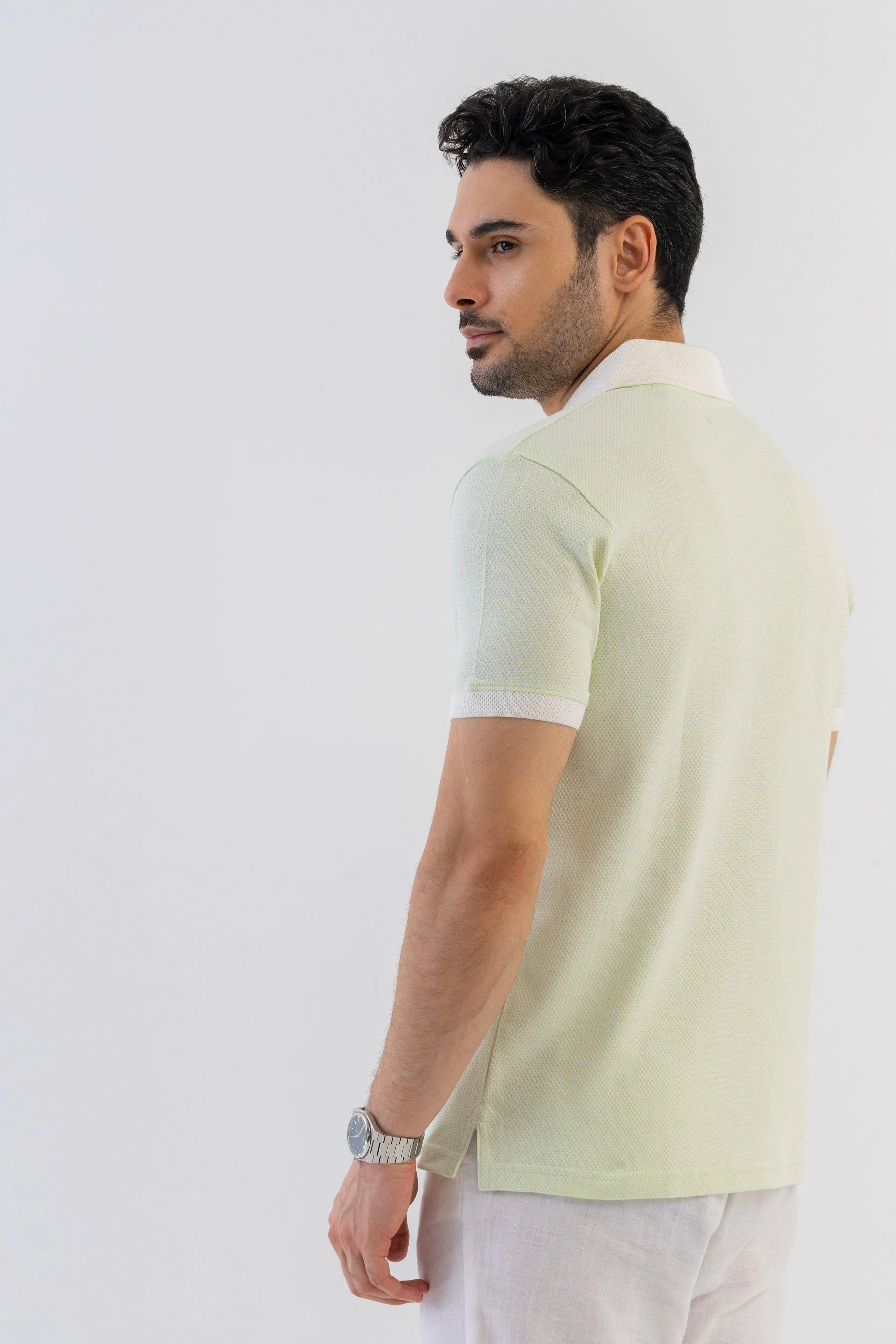 Textured Harmony Polo In Cool Mint