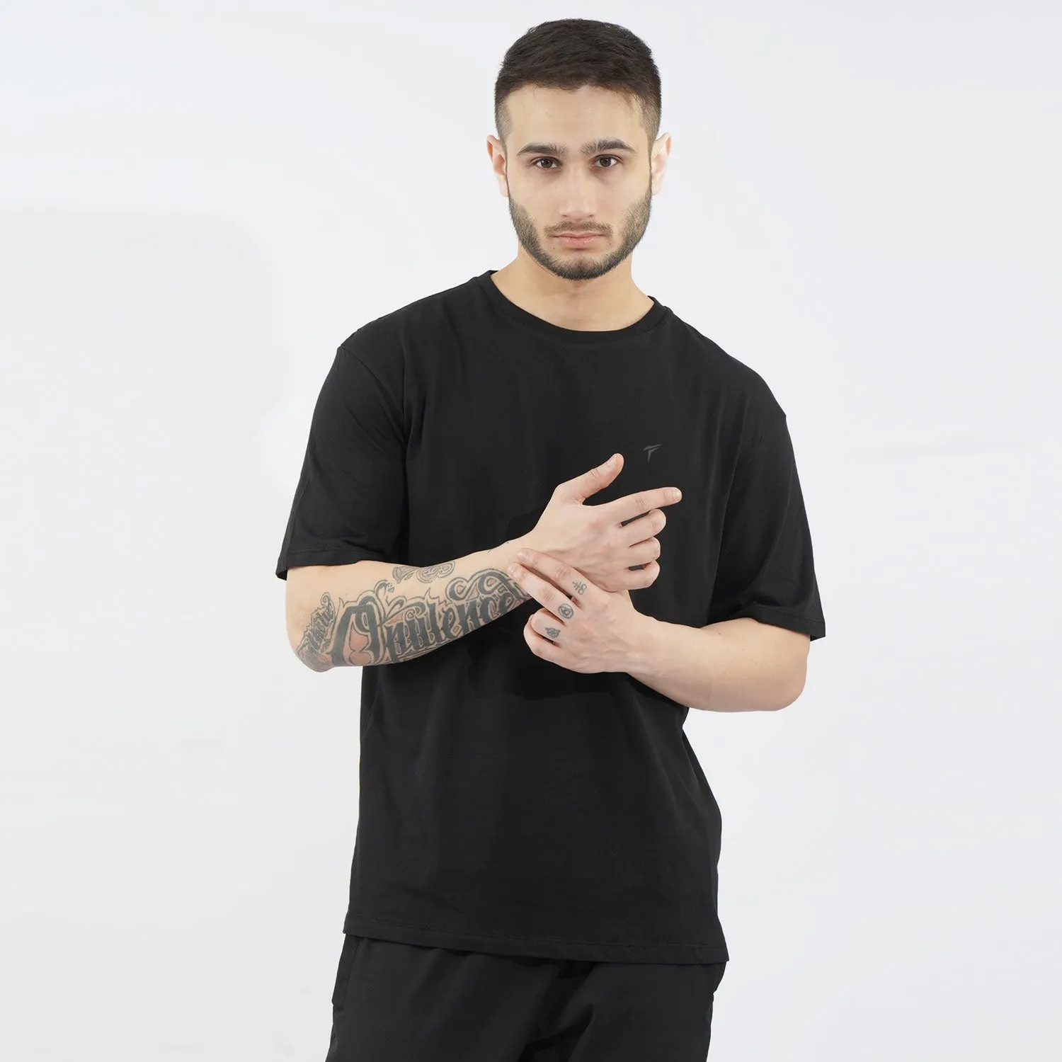 Tf-Black PUSH Print Oversize Tee