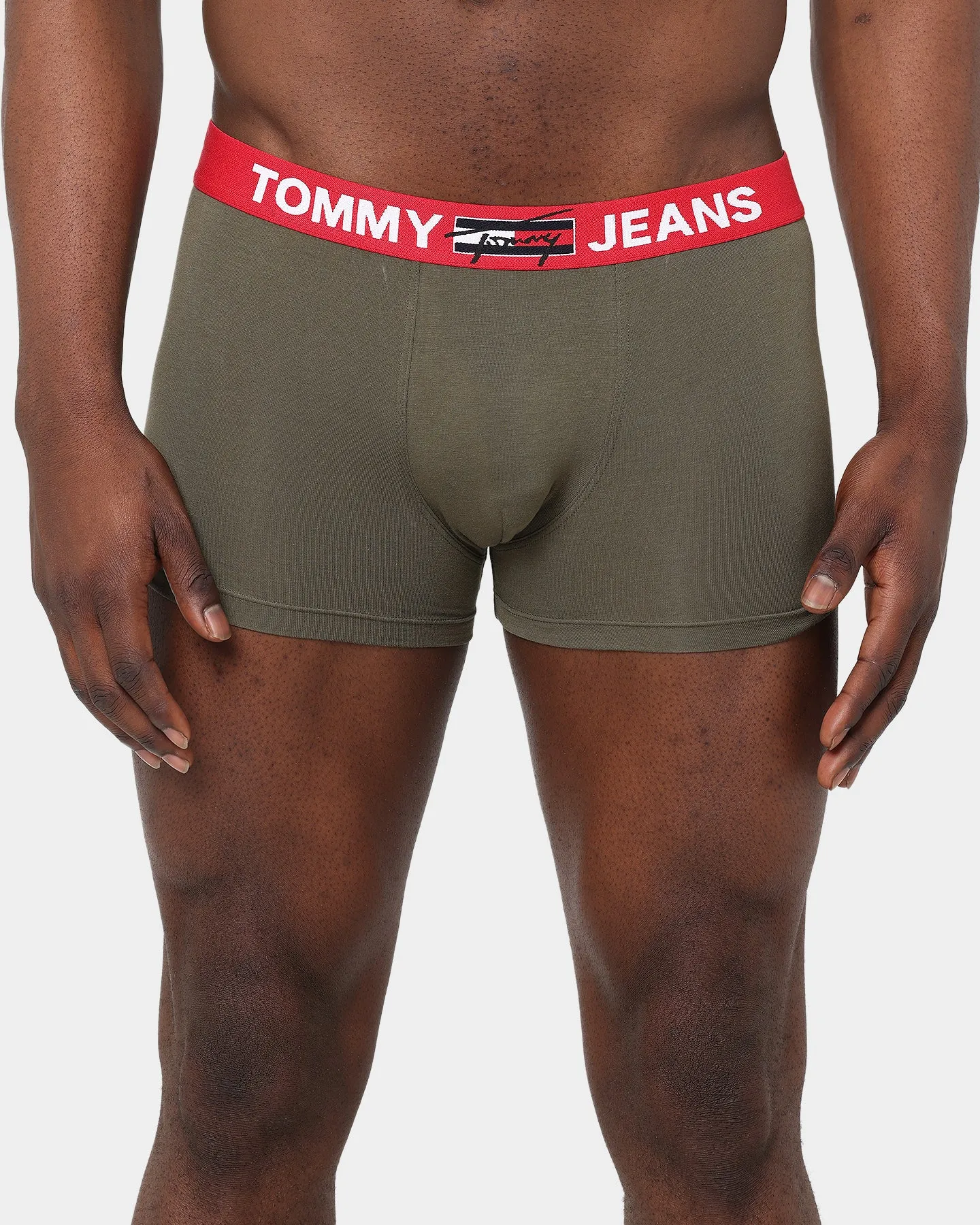 Tommy Jeans Logo Waistband Trunks Army Green