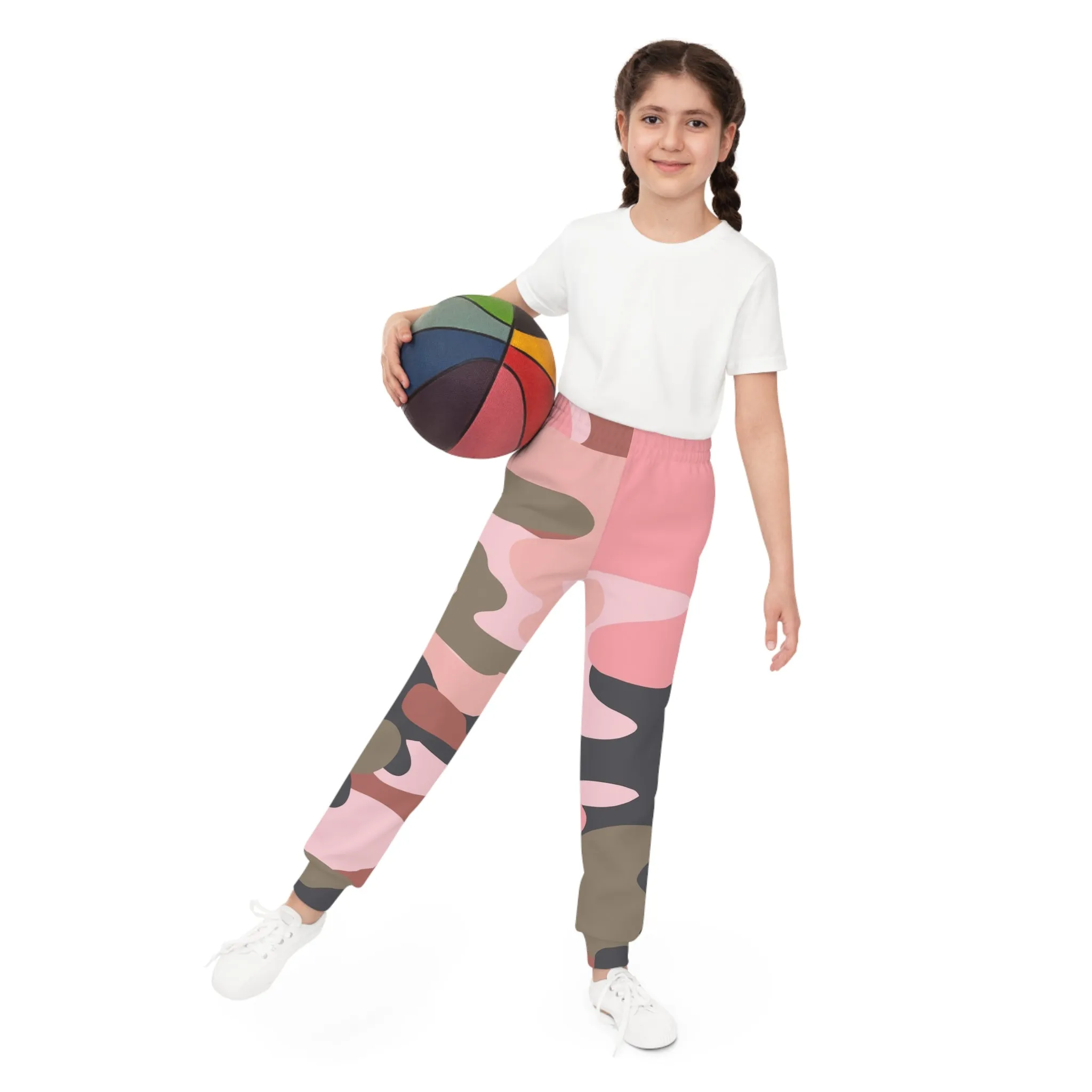 Trendy Pink Camo Youth Joggers - Comfortable & Stylish Athletics Pants for Kids