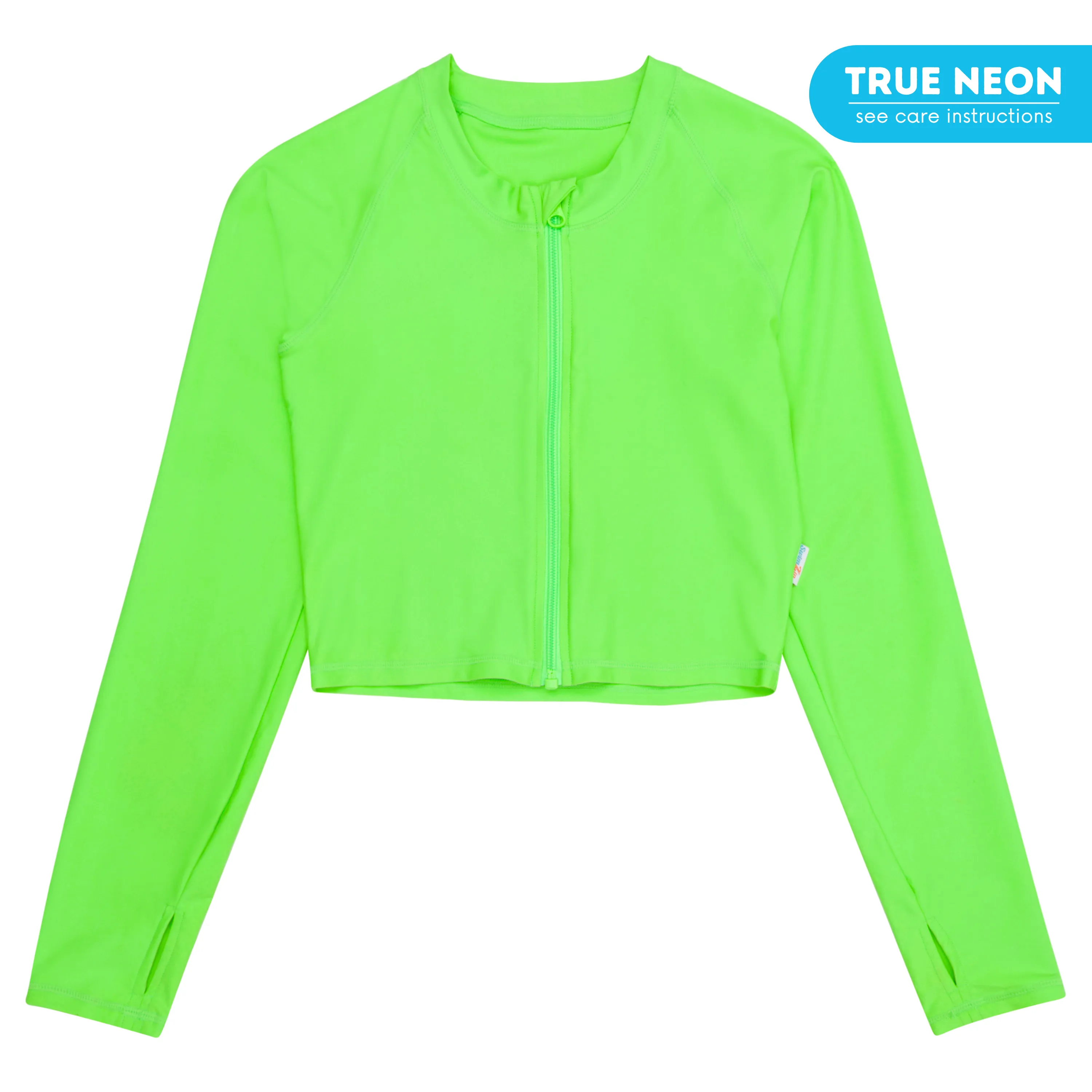 Women's Long Sleeve Crop Rash Guard | “Neon Green”