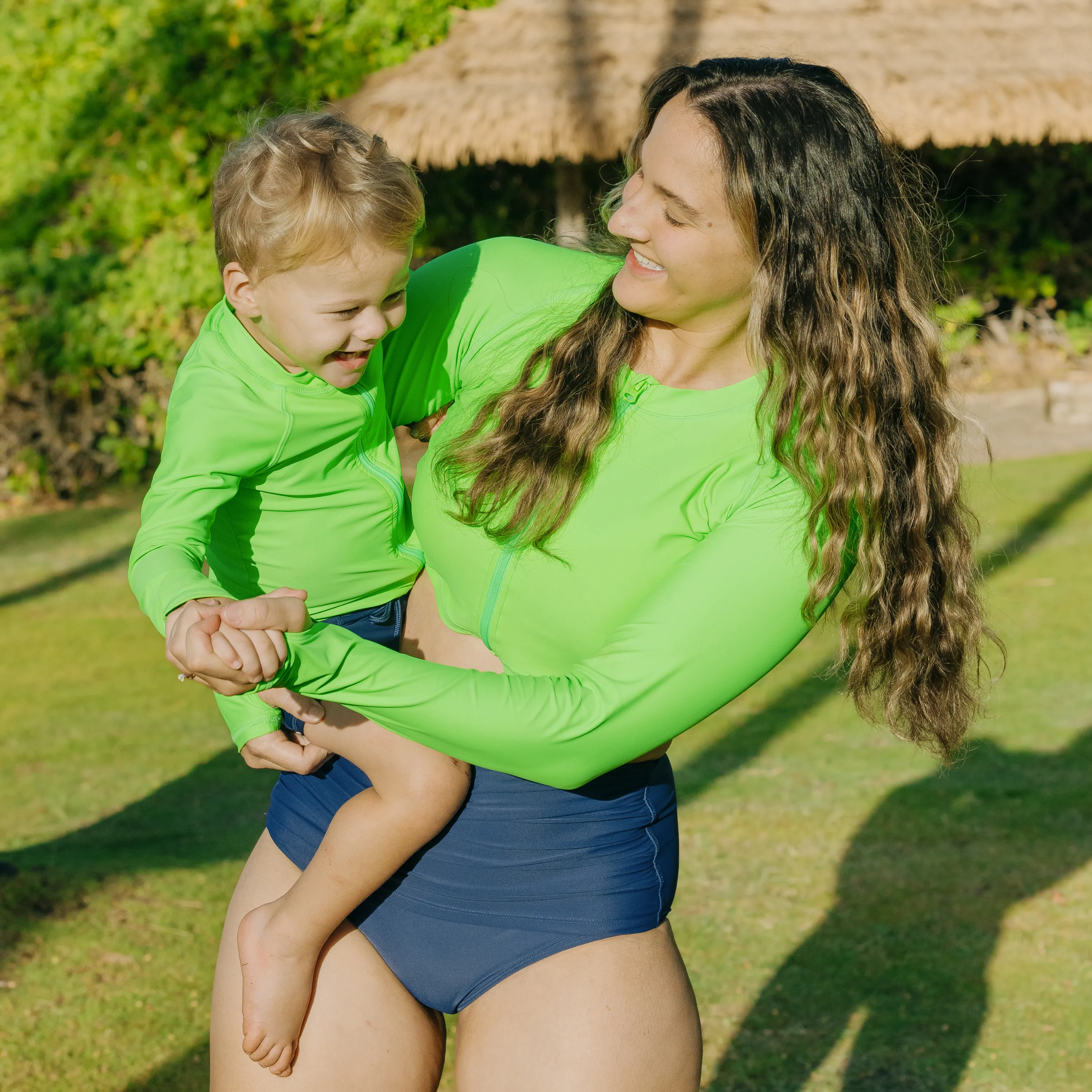 Women's Long Sleeve Crop Rash Guard | “Neon Green”