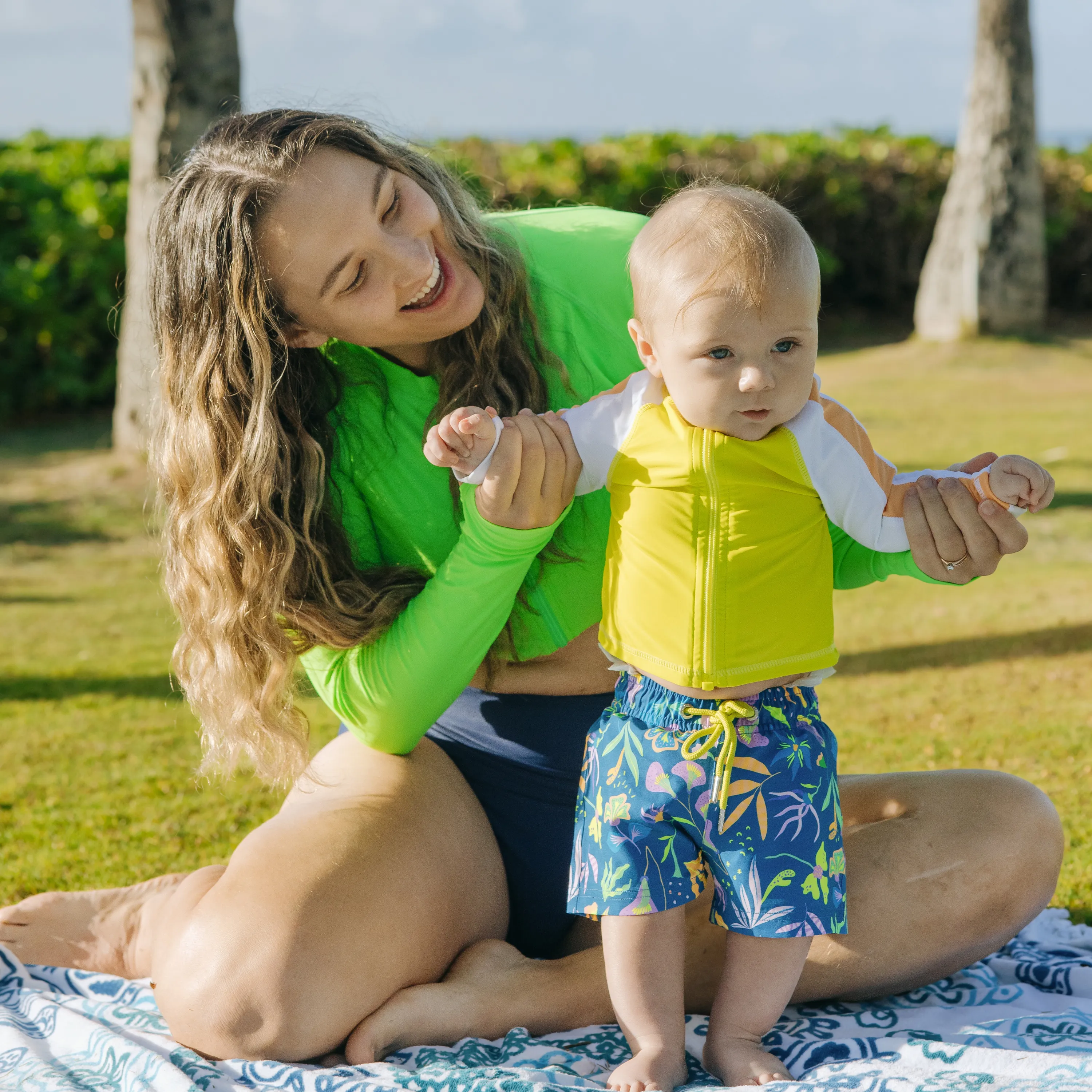 Women's Long Sleeve Crop Rash Guard | “Neon Green”