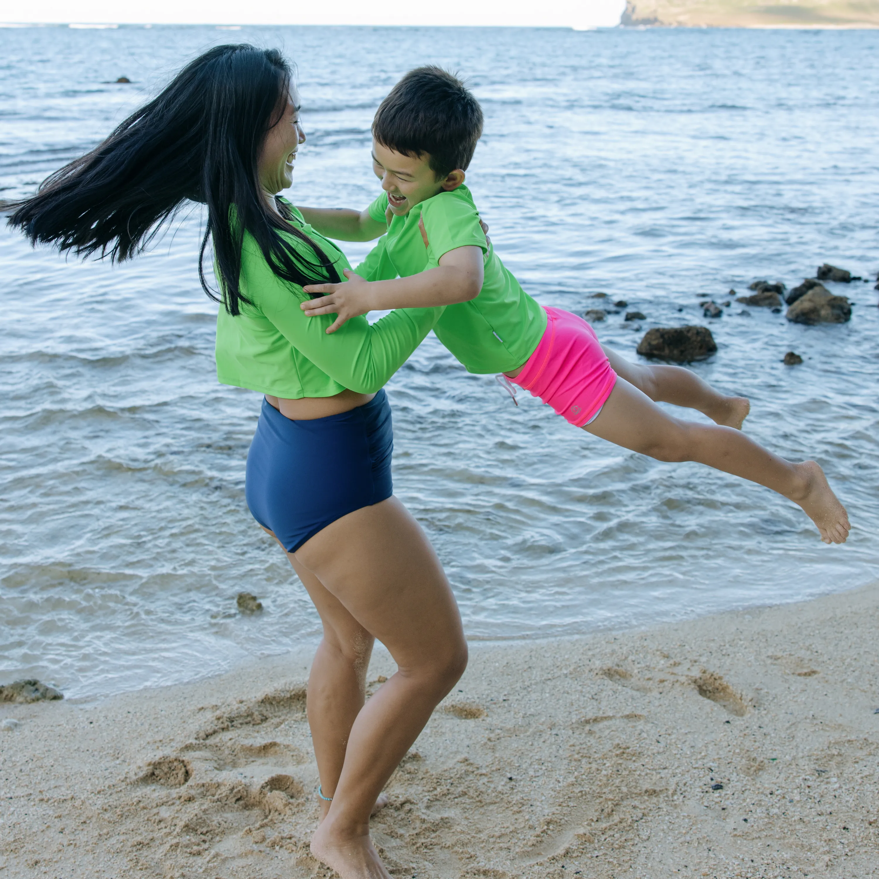 Women's Long Sleeve Crop Rash Guard | “Neon Green”