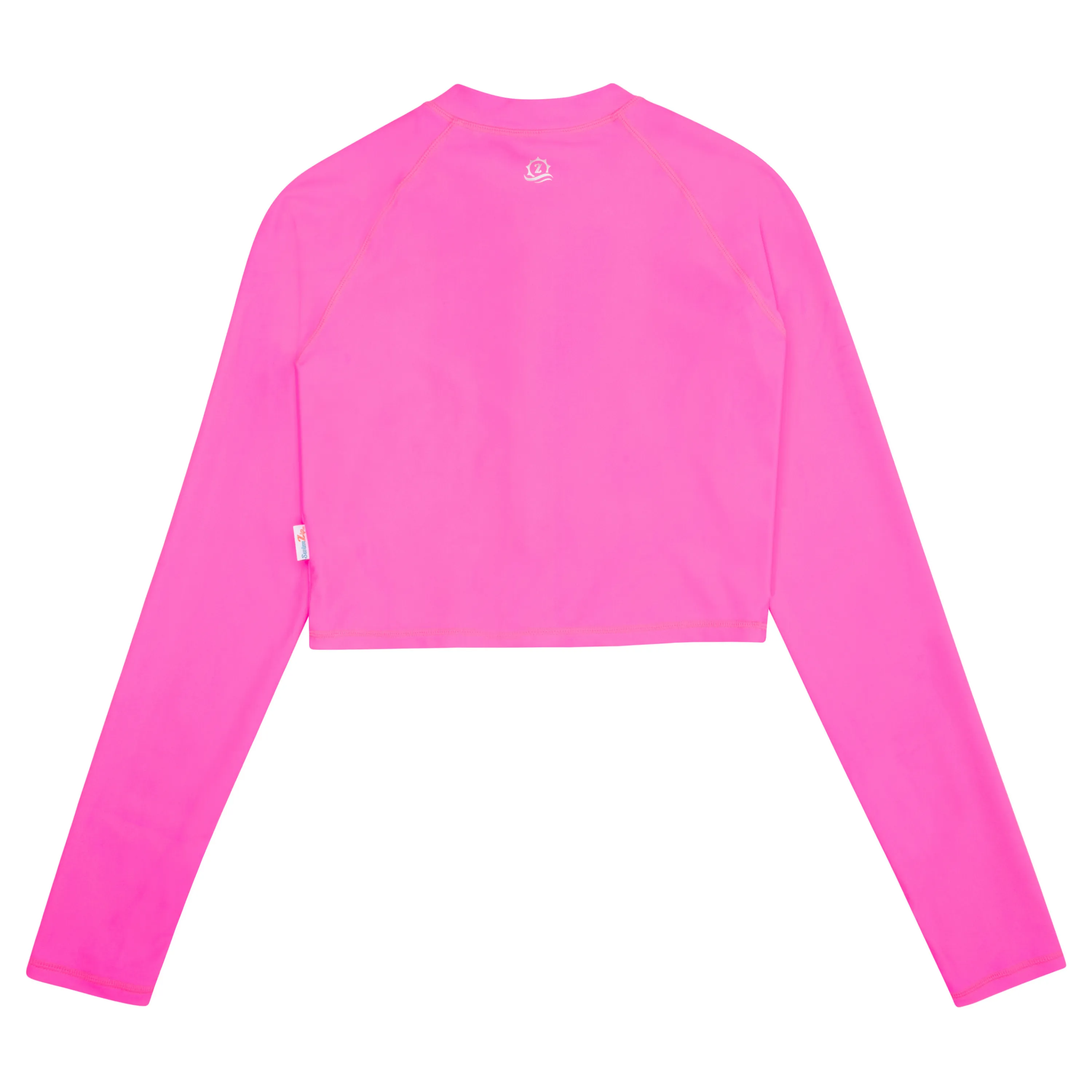 Women's Long Sleeve Crop Rash Guard | “Neon Pink”