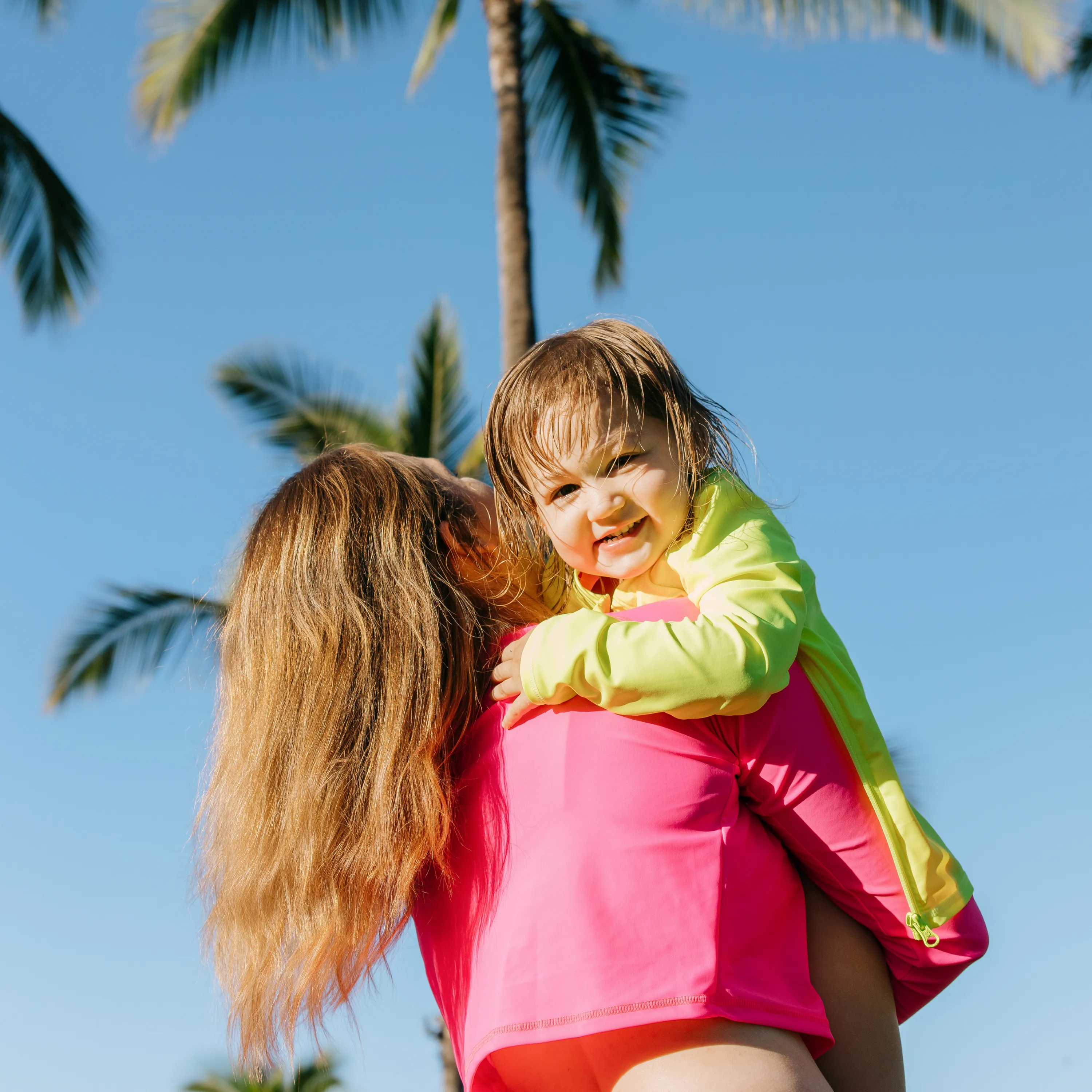 Women's Long Sleeve Crop Rash Guard | “Neon Pink”