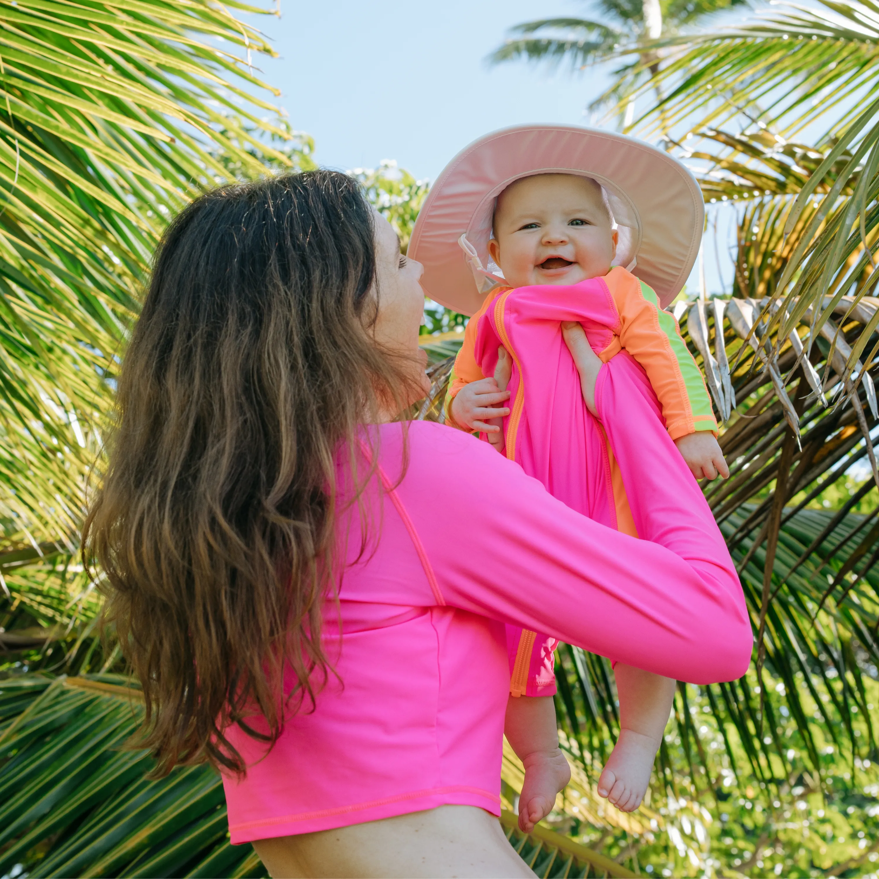 Women's Long Sleeve Crop Rash Guard | “Neon Pink”