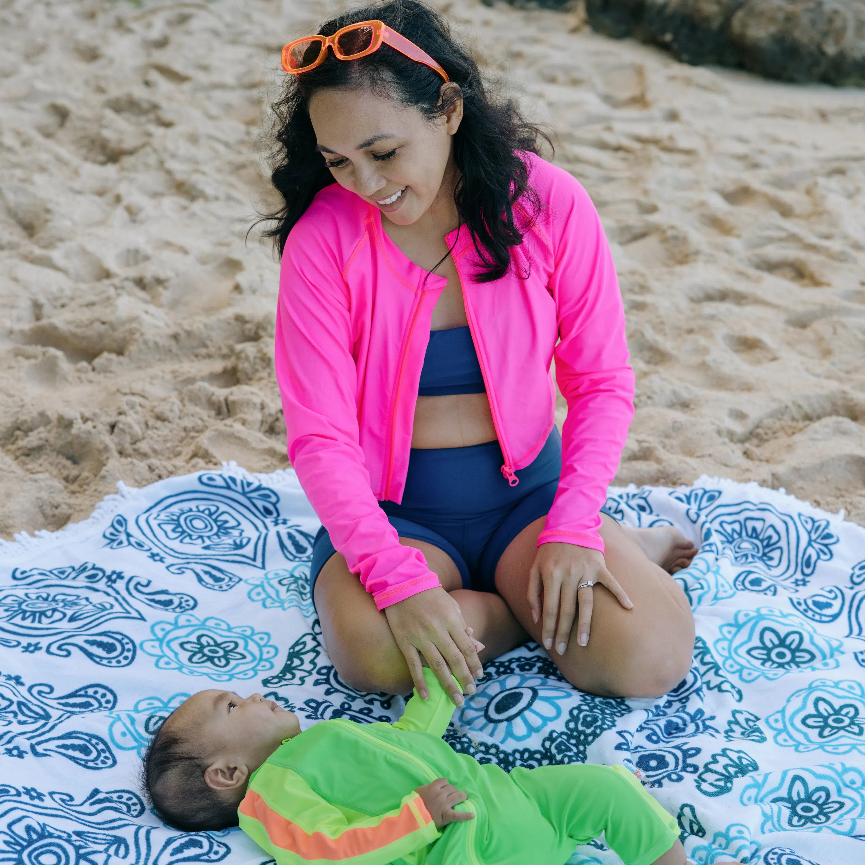 Women's Long Sleeve Crop Rash Guard | “Neon Pink”